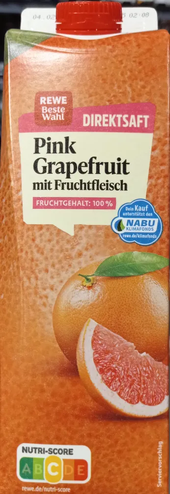 Pink Grapefruit mit Fruchtfleisch Direcktsaft