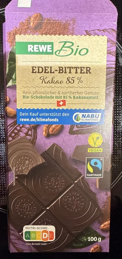 Edel-Bitter Schokolade Kakao 85 %