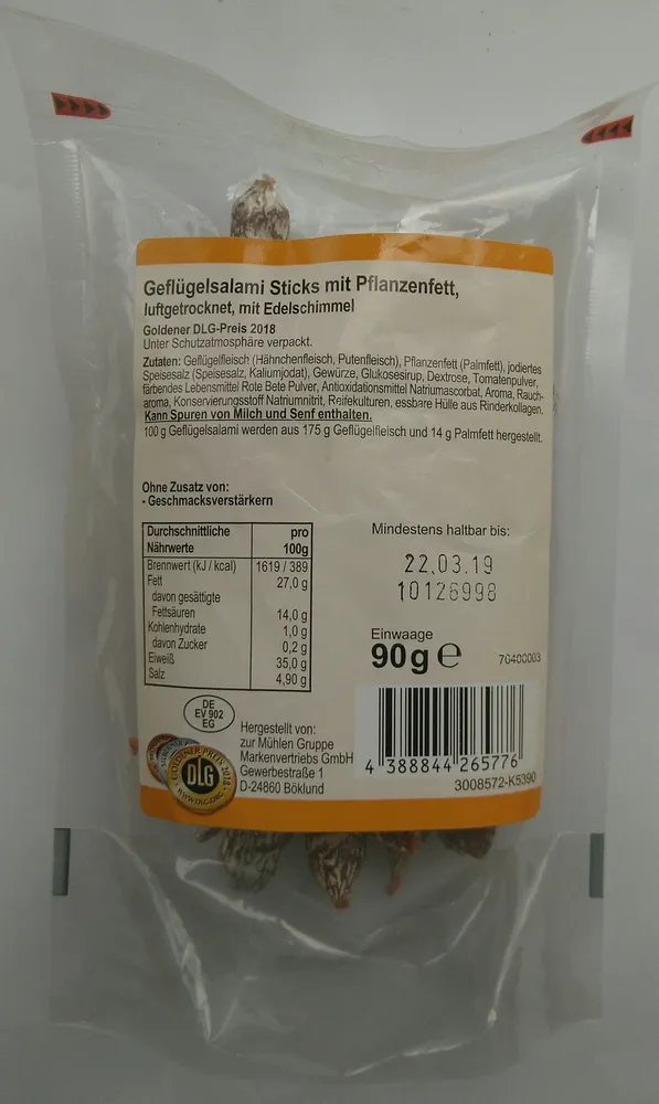 Geflügelsalami Sticks