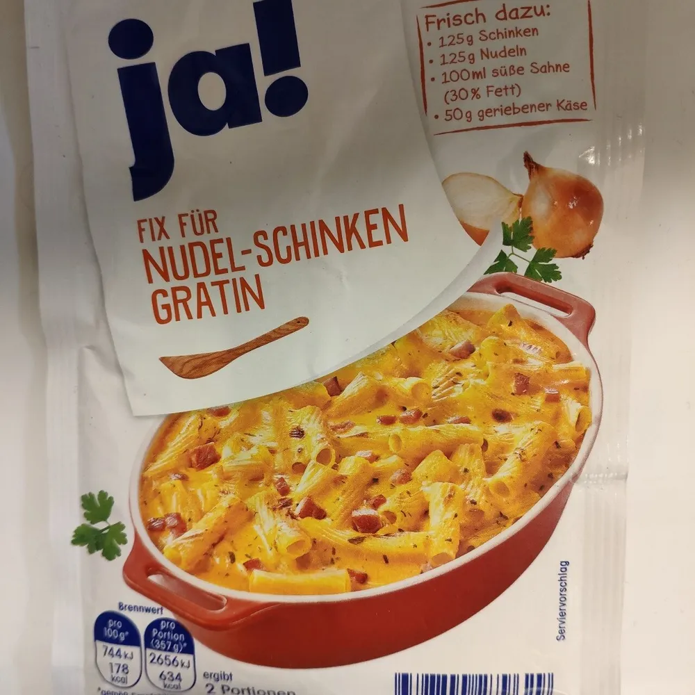 Fix Nudel-Schinken Gratin