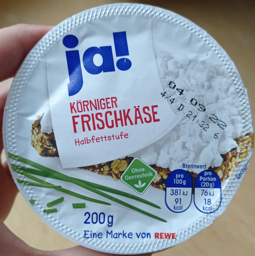 Körniger Frischkäse, Halbfettstufe