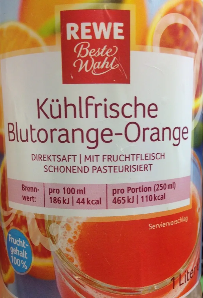 Kühlfrische Blutorange-orange, Direktsaft Mit Fruc. ..