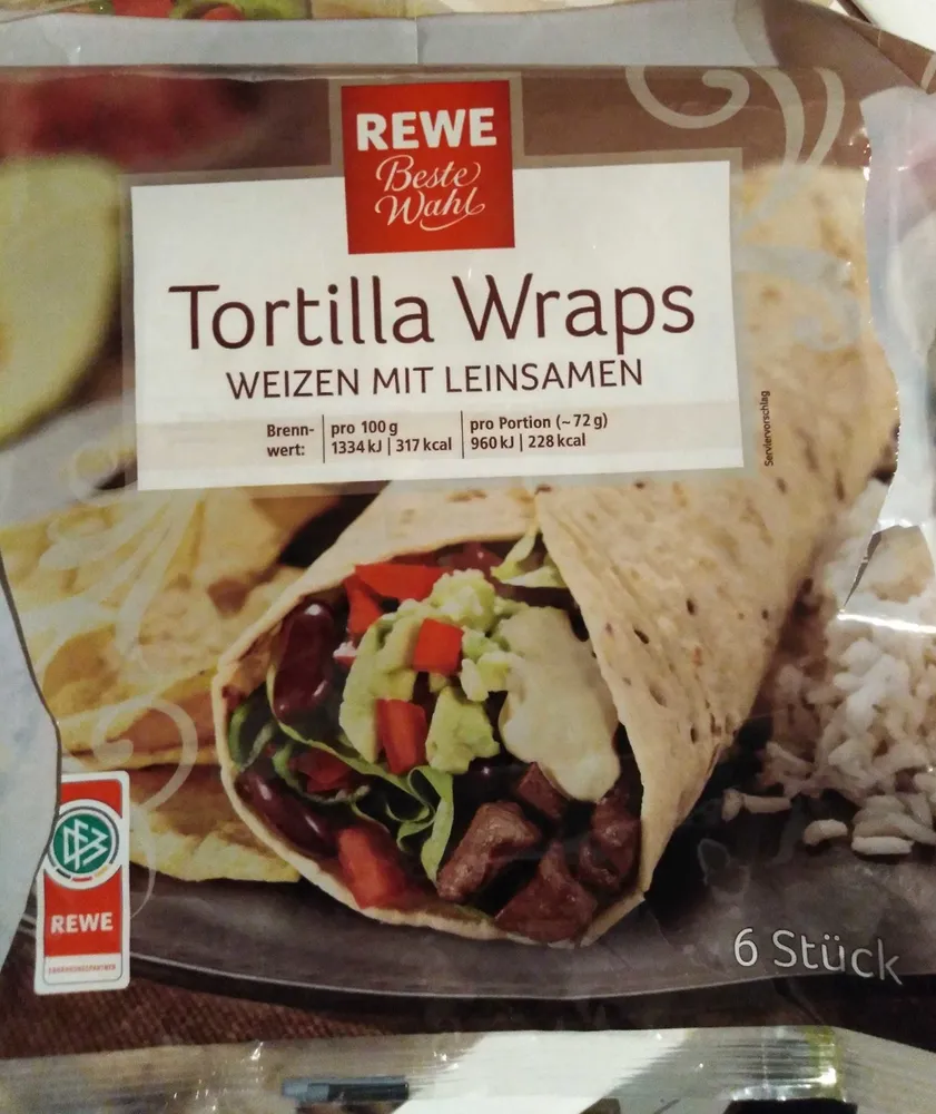 Weizen Tortillas mit Leinsamen