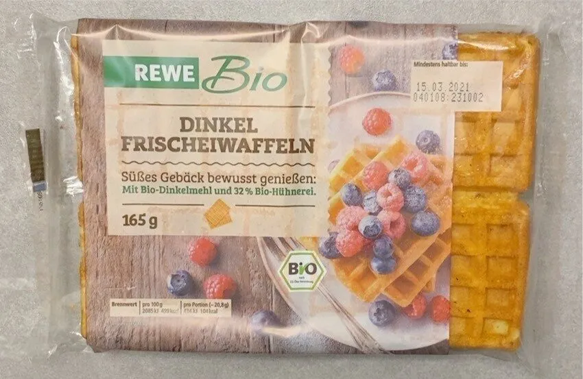 REWE Bio Dinkel Frischeiwaffeln