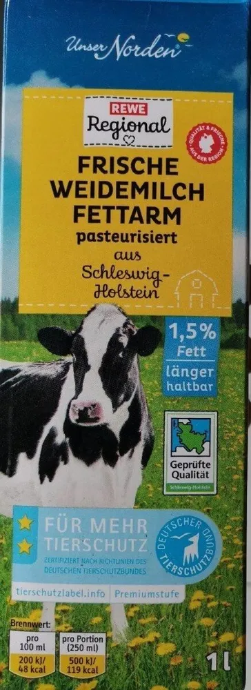 Frische Weidemilch fettarm
