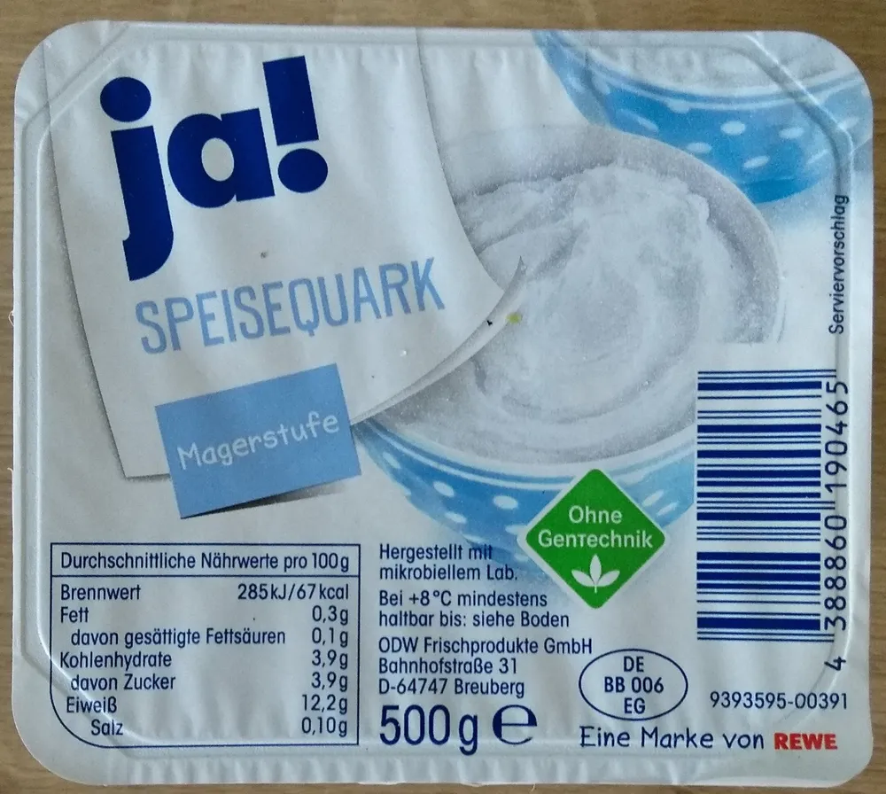 Speisequark Magerstufe