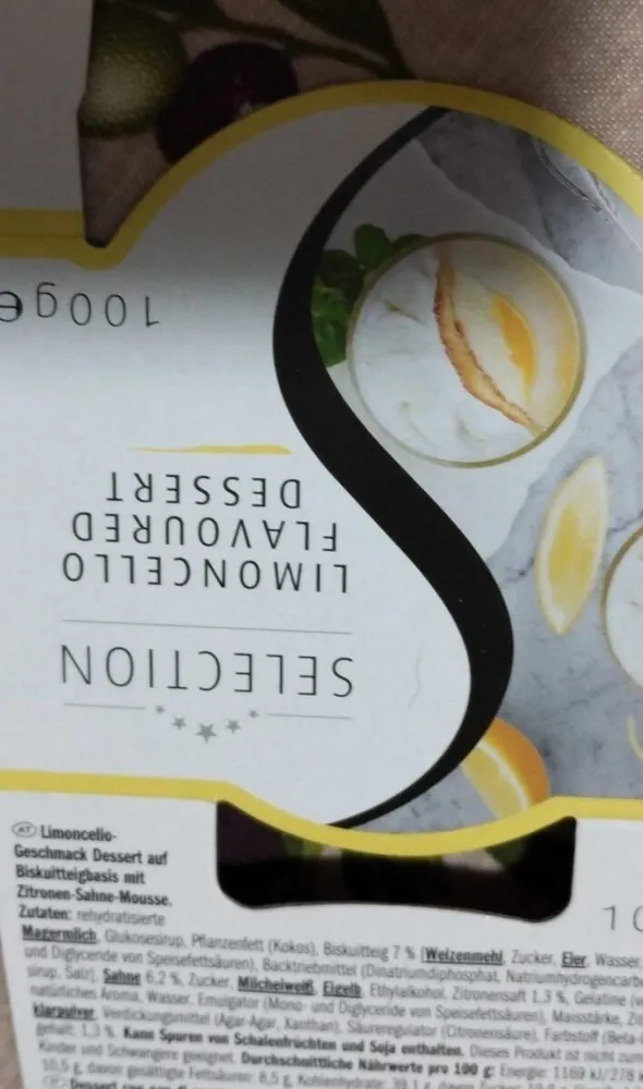 Limoncello flavoured dessert