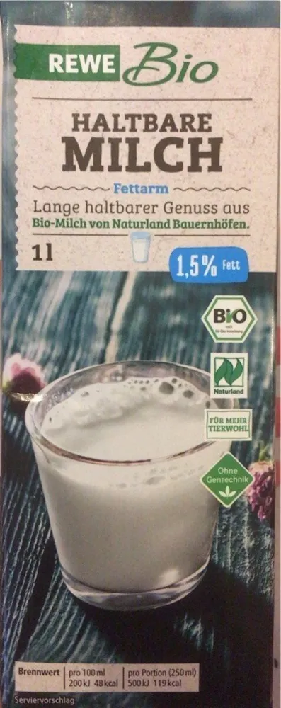 Haltbare Milch fettarm 1,5% Fett