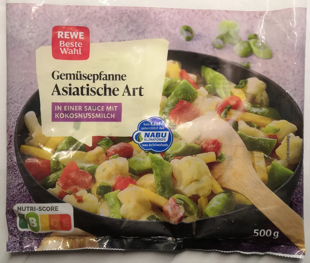 Gemüsepfanne Asiatische Art in einer Sauce mit Kokosmilch 4388860395167