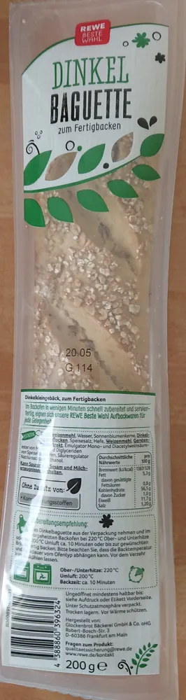 Dinkel Baguette zum Fertigbacken