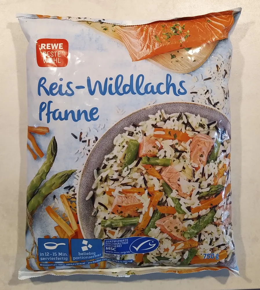 Reis-Wildlachs Pfanne