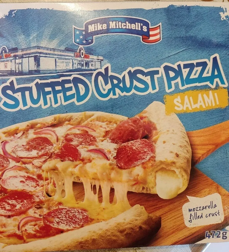 Stuffed crust pizza salami
