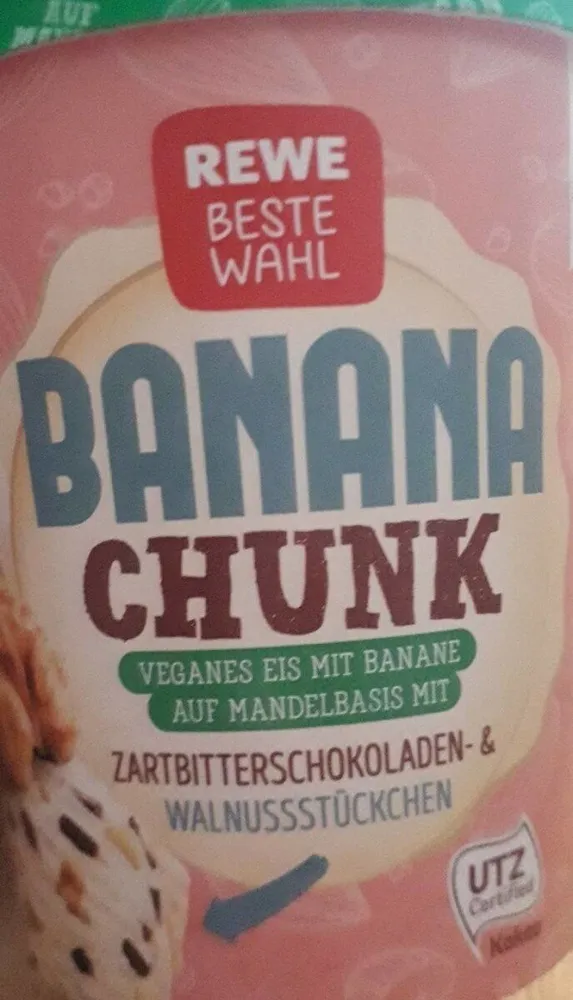 Banana chunk, veganes Eis mit Banane auf Mandelbasis