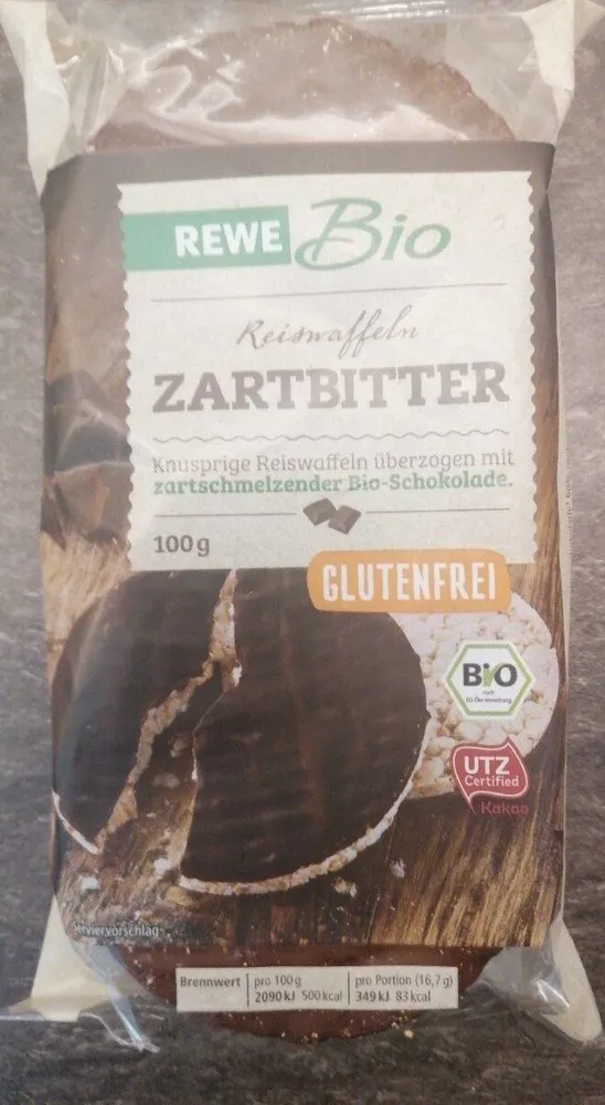 Rewe Bio Reiswaffeln Zartbitter