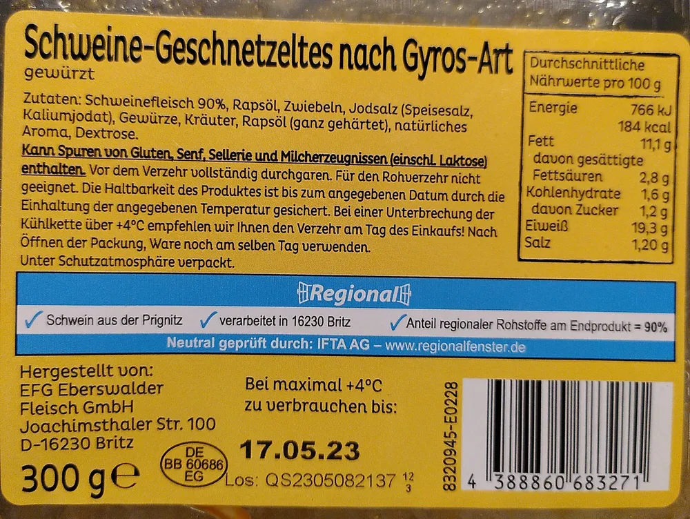Schweine-Geschnetzeltes nach Gyros-Art