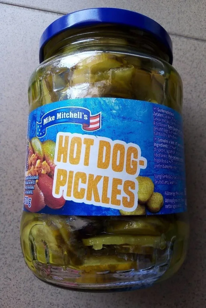 Hot dog- pickles (Cetriolini a fette all'aceto di spirito)