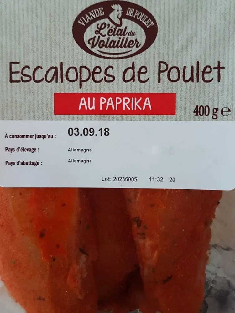 Escalopes de poulet au paprika