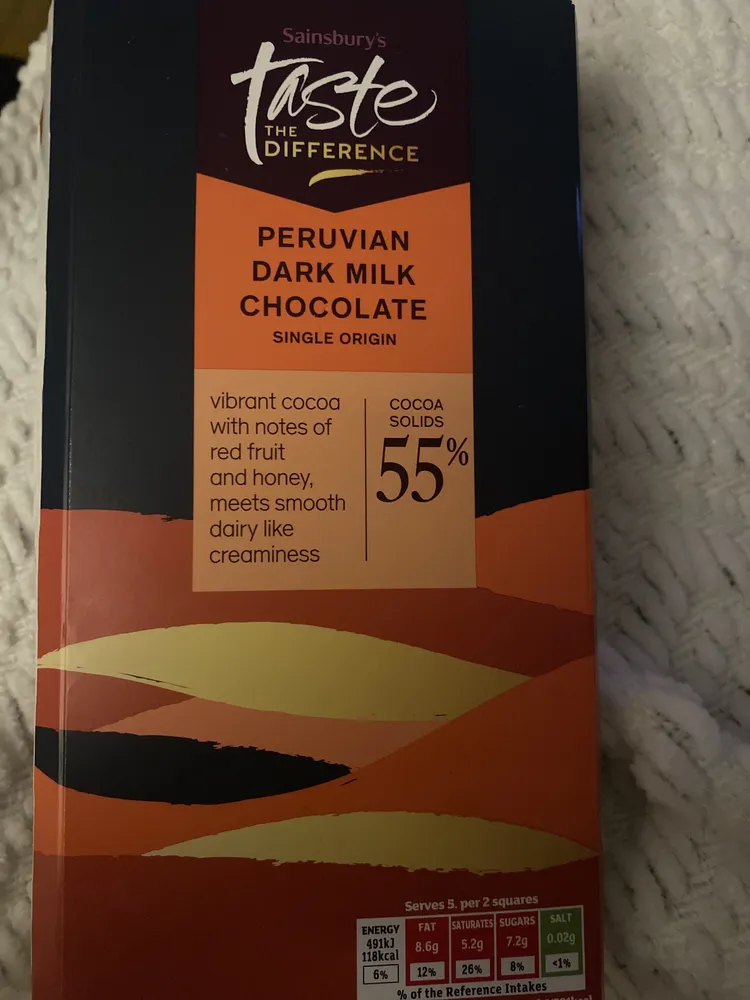 Peruvian dark milk chocolate 55%