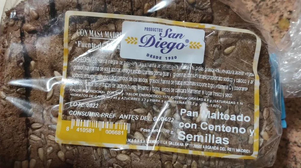 Pan malteado con centeno y semillas