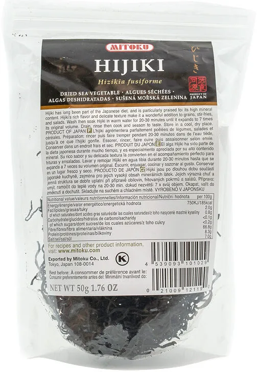 Algas deshidratadas hijiki