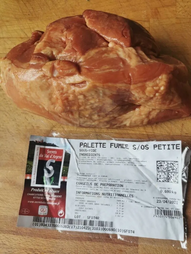 Palette fumée sans os