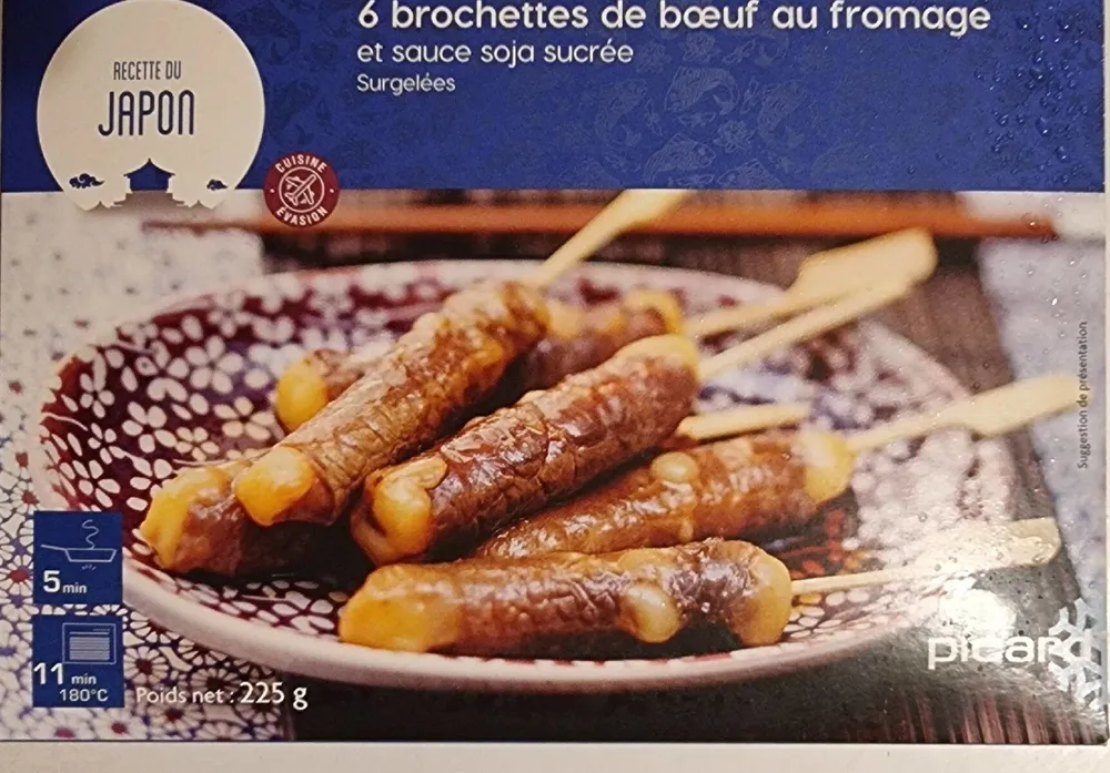 6 brochettes de bœuf au fromage