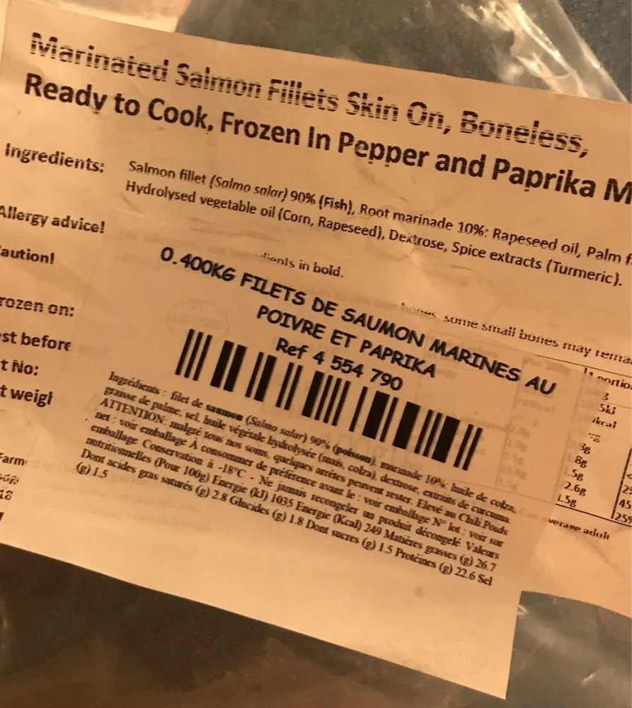 Filets de saumon marines au poivre et paprika