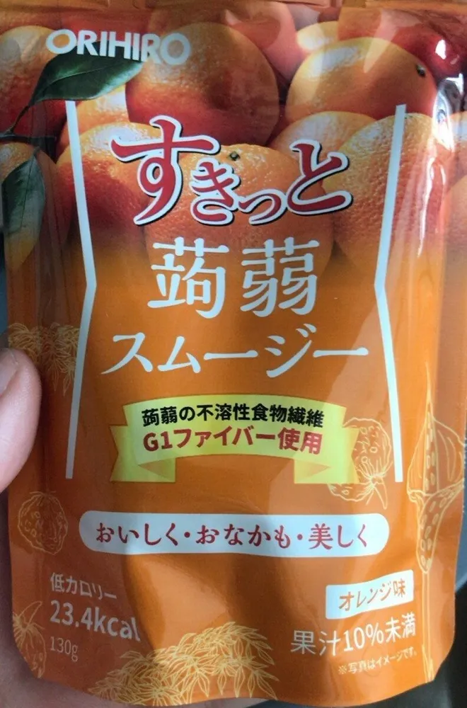 Orange Konjac jelly drink