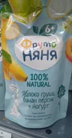 Яблоко груша, банан персик + йогурт