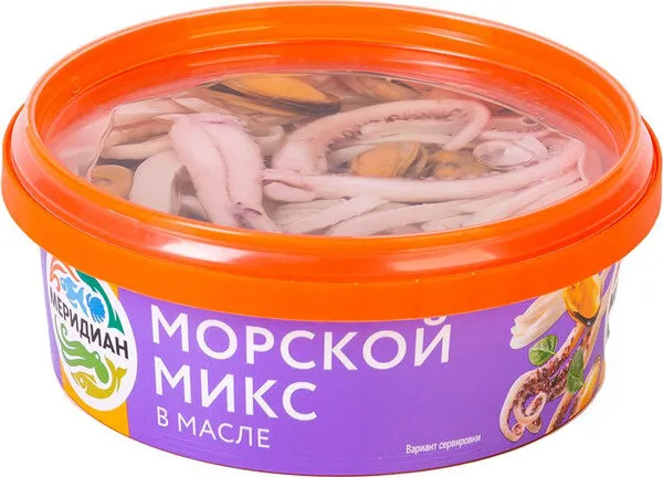 Seafood mix in oil