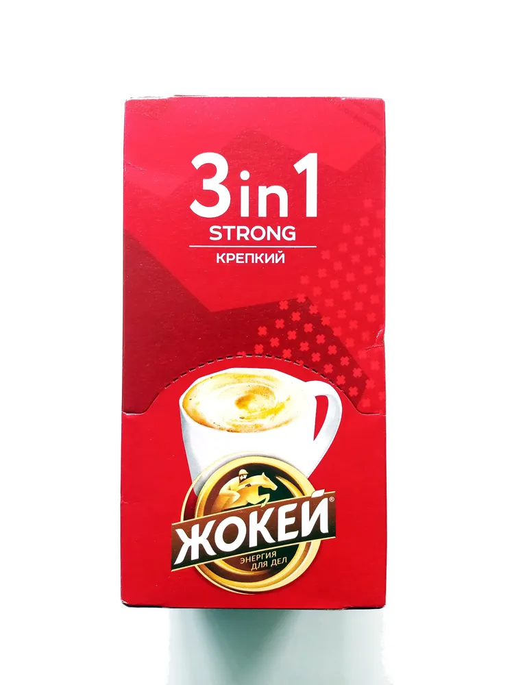 Напиток кофейный растворимый ароматизированный Жокей 3 в 1 Крепкий (3 in 1 Strong)