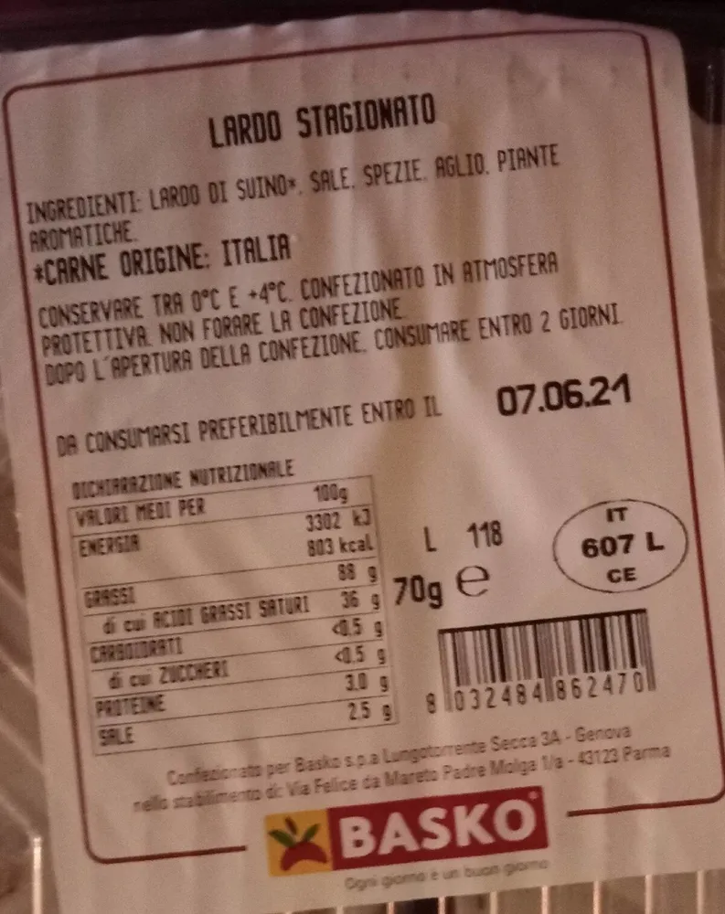 Lardo stagionato