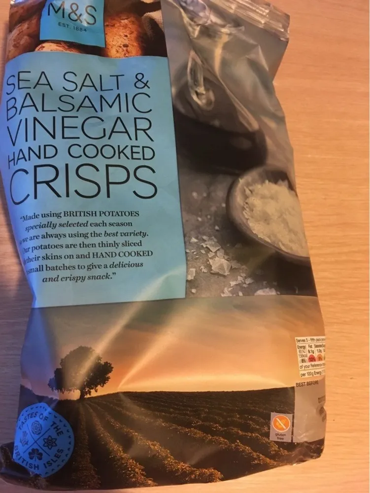 Sea salt & balsamic vinegar hand cooked crisps