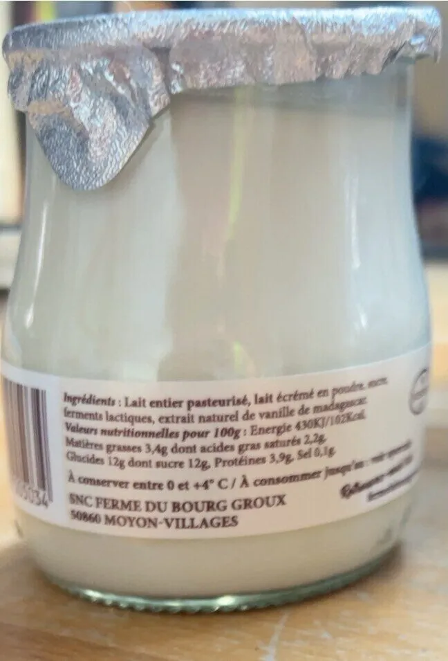 Yaourt fermier vanille