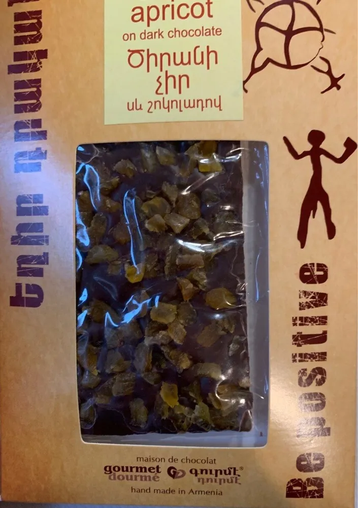Dark chocolate with dried apricot