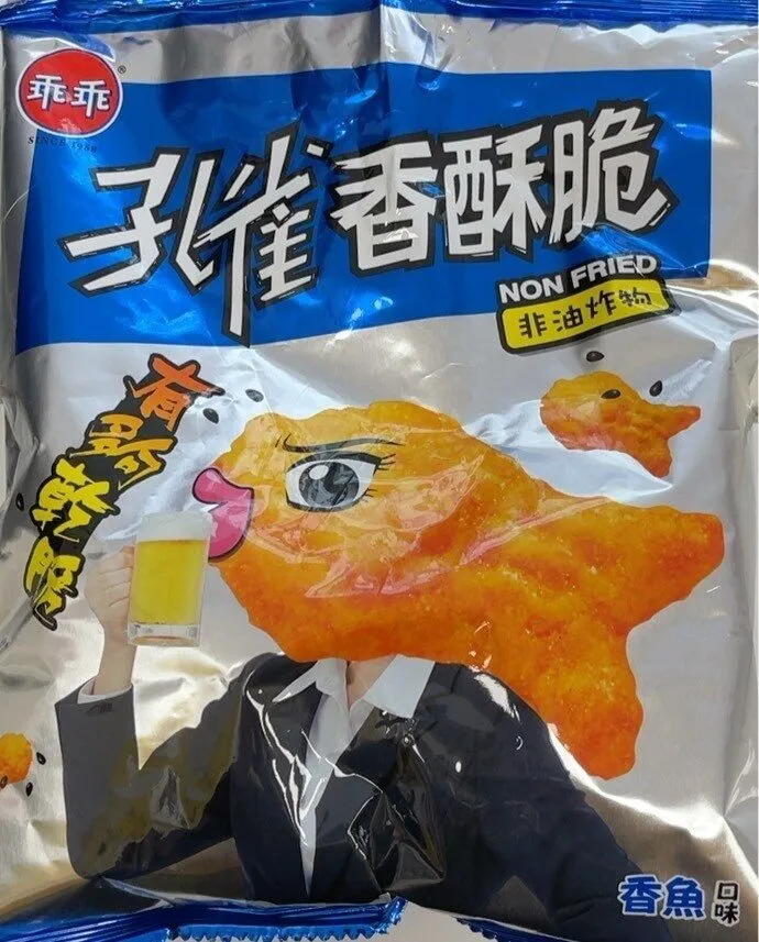 Peacock Comic Snack Fish Flavor