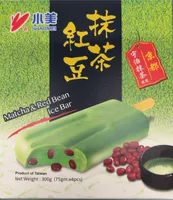 Dessert-Stileis mit roten Bohnen, Matcha Geschmack