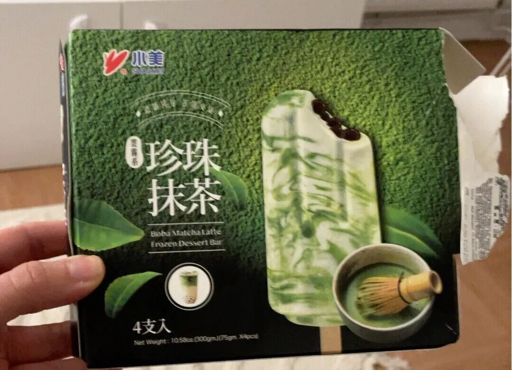 Boba matcha latte frozen desert bar