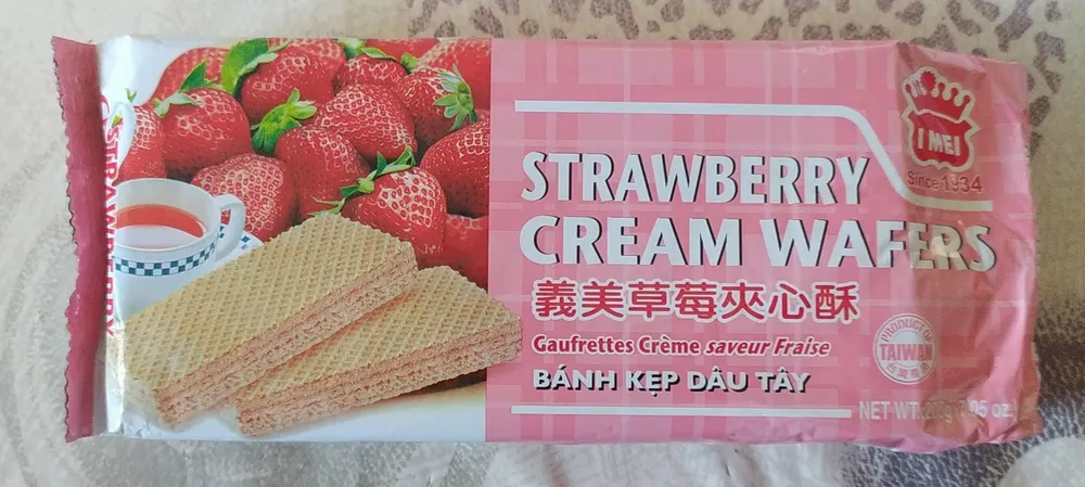 Gaufrettes crème saveur fraise