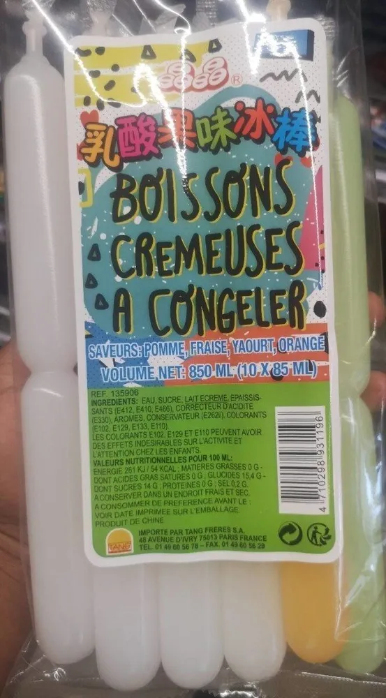 Boissons crémeuse à congeler