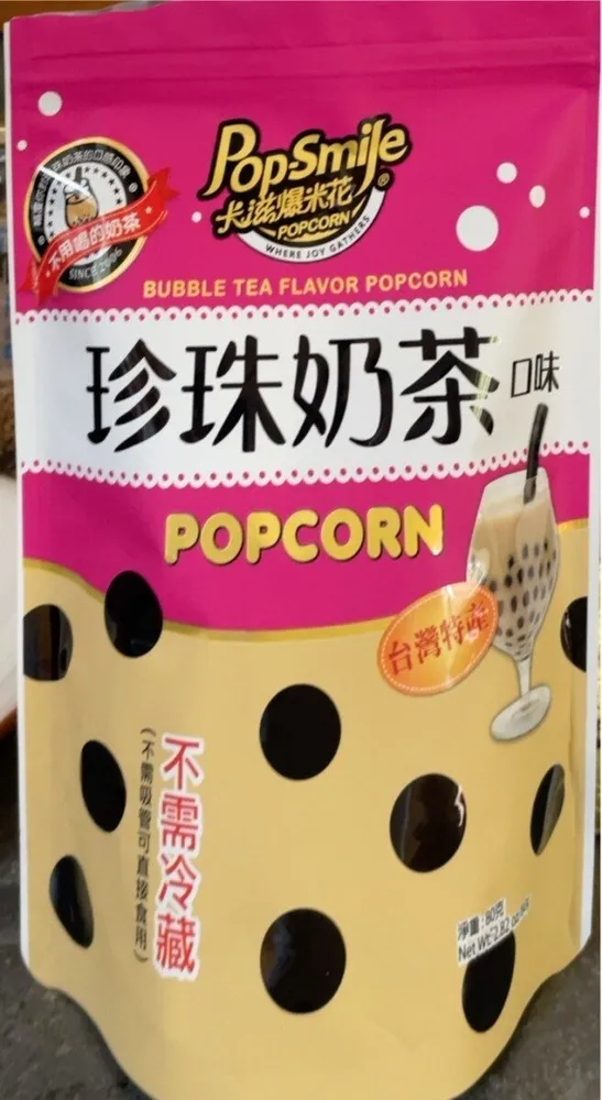 Bubble tea flavor popcorn