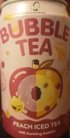Bubble tea peach iced tea with bursting bube