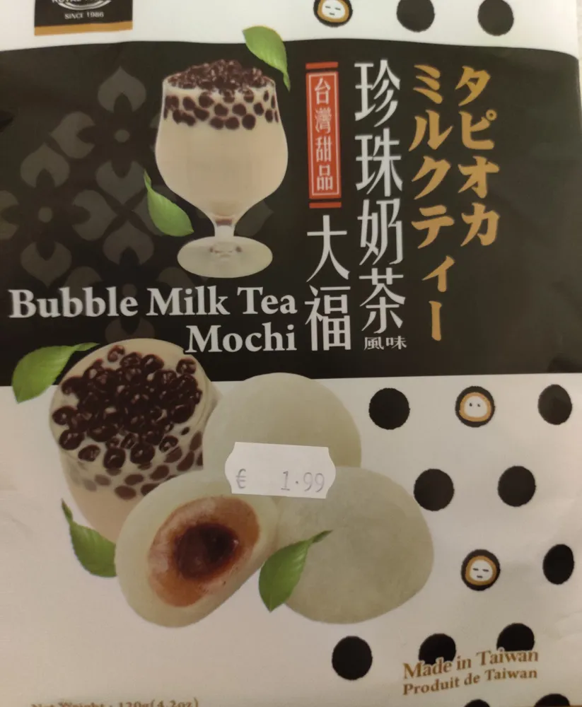 Mochi goût bubble tea lait