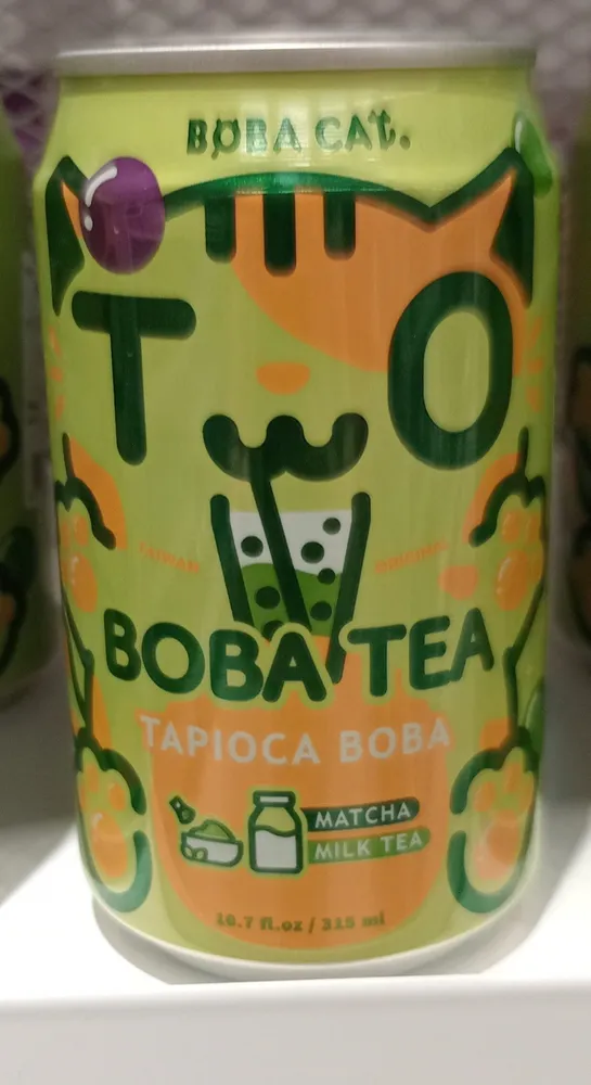 Boba cat matcha