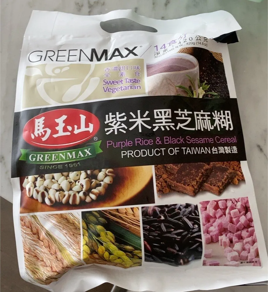 Purple rice black sesame cereal