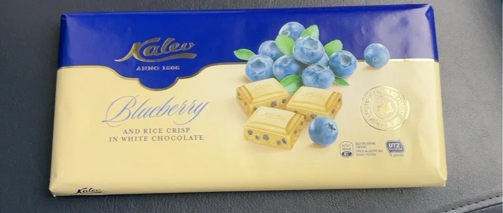 Chocolat blanc blueberry & rice crisp