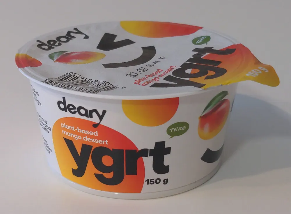 Plant-based mango dessert ygrt
