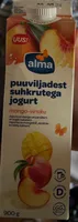 Puuviljadest suhkrutega jogurt, mango-virsiku