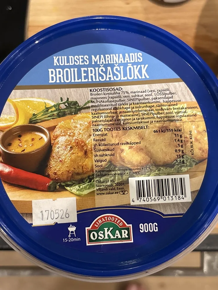 Kuldses Marinaadis Broilerišašlõkk