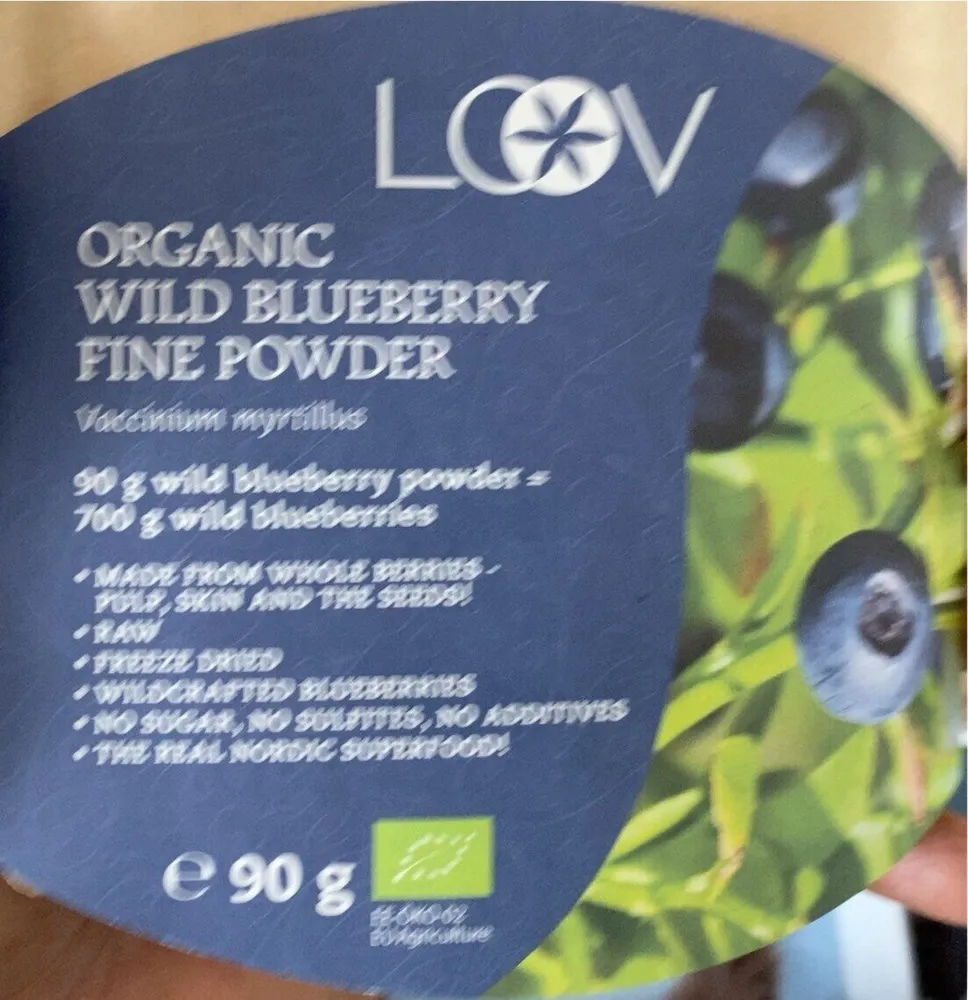 Organic wild blueberry fine powder